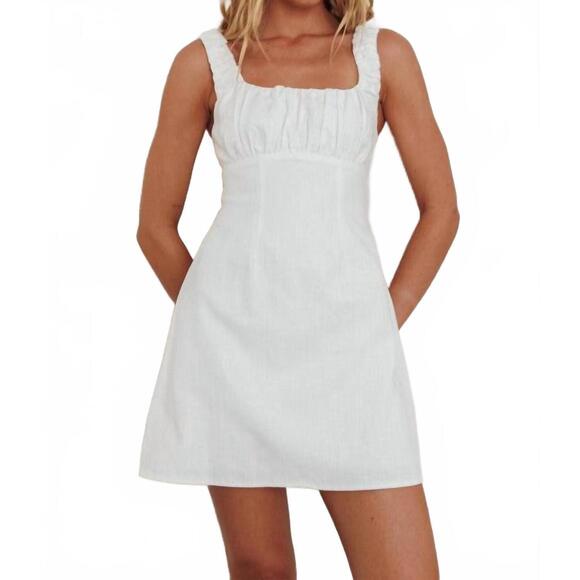 ONE & ONLY Dresses & Skirts - NEW ONE & ONLY square neck babydoll mini dress in white